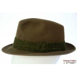 Vintage Gleufhoed Cervino groen bruin kort haarvilt 58
