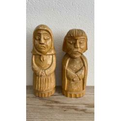 koppel man & vrouw vintage van hout