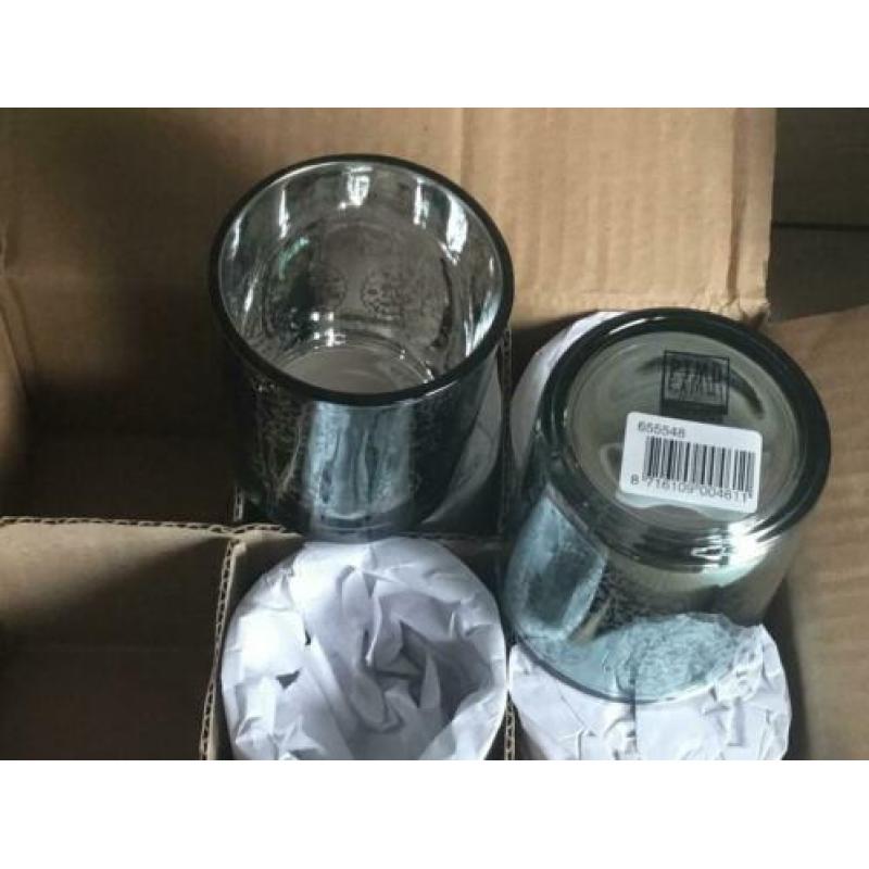 PTMD waxine glaasjes 6 stuks licht blauw