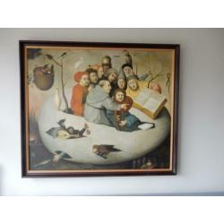 luxe replica op canvas Jeroen Bosch zangers & musici in ei