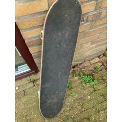 skateboard blauw met wit