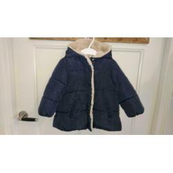 Toffe, warme, donker blauwe winter jas, Zara, maat 86 (80)