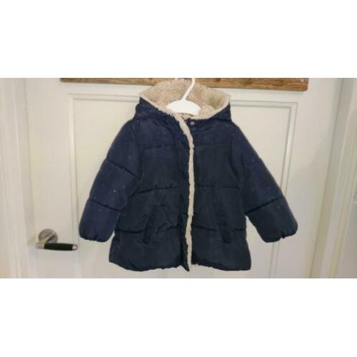 Toffe, warme, donker blauwe winter jas, Zara, maat 86 (80)