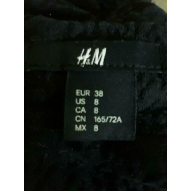Rok boven de knie H&M zwart maat36 taille 74 cm katoen Nieuw
