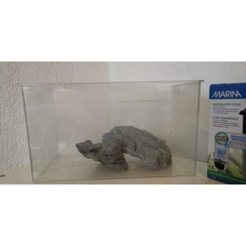 Aquarium toebehoren (luchtpomp, filter, substrate, 30l bak)