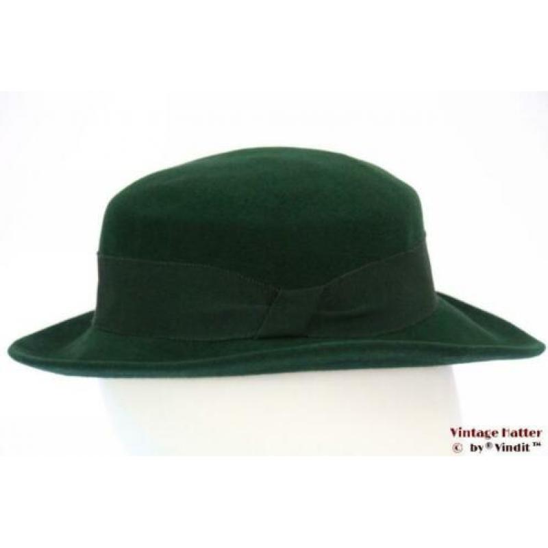 kleine Vintage Dameshoed groen fluweel 54