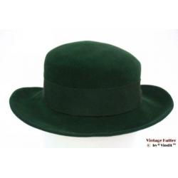 kleine Vintage Dameshoed groen fluweel 54