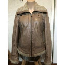 Stoer biker-style jasje retro ??% leer