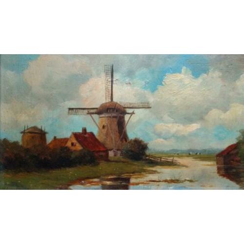 H.A. Willenborg landschap antiek oud schilderij