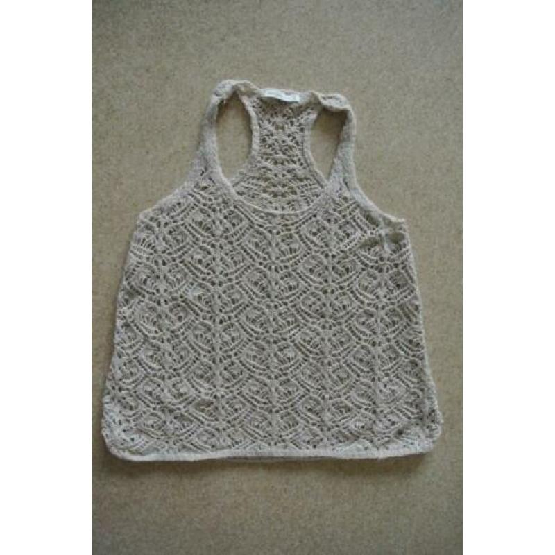 abercrombie & fitch top M gehaakt beige erg leuk