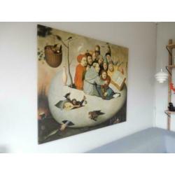 luxe replica op canvas Jeroen Bosch zangers & musici in ei