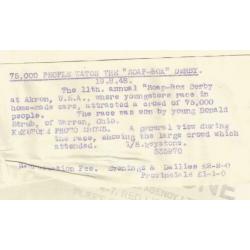 Nieuwsfoto autoraces Akron USA homemade cars 1948
