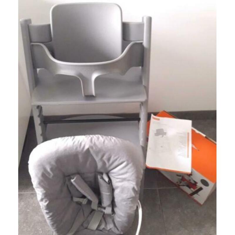 Storm grey Stokke tripp trapp meegroeistoel+newborn+babyset