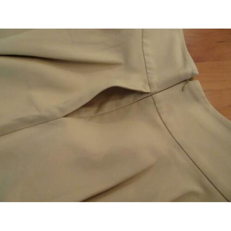 RALPH LAUREN beige wijde rok met plooien en steekzakjes