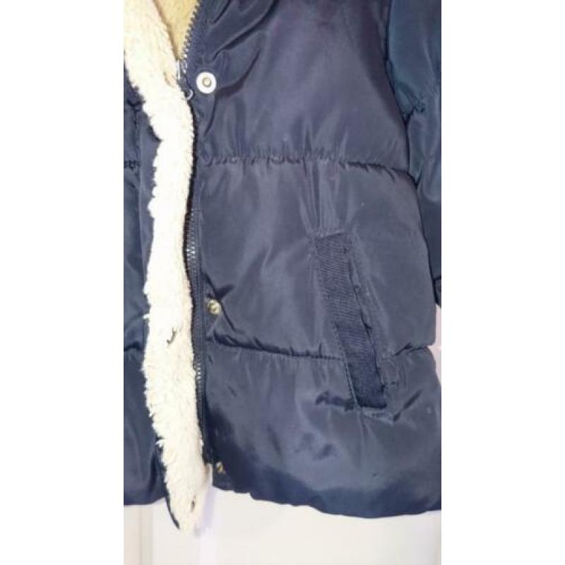 Toffe, warme, donker blauwe winter jas, Zara, maat 86 (80)
