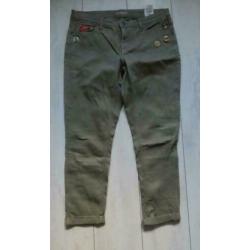 Cambio kaki broek Lily met buttons maat 40