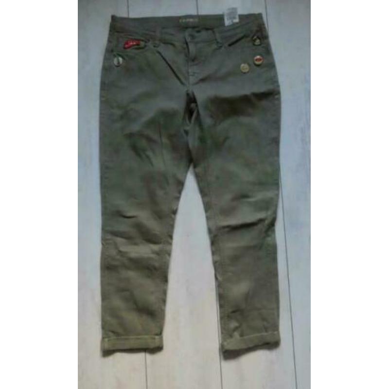 Cambio kaki broek Lily met buttons maat 40