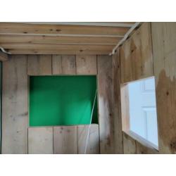 Mooie steigerhouten hoogslaper 1 persoons bed 90x200cm