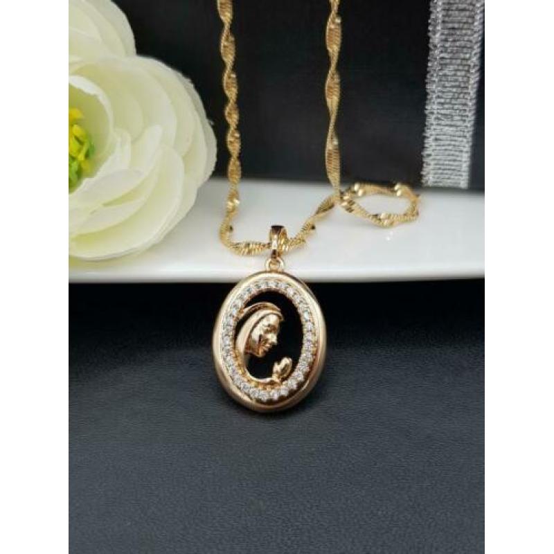 ?XGold? 18 karaat goldplated ketting met medaillon 0502002