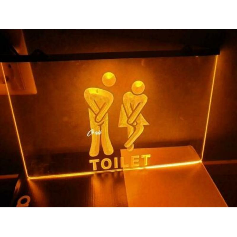 Grappige Toilet WC Neon 3D LED Lamp Licht Verlichting Bord
