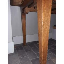 mooie landelijke kloostertafel boerentafel (eiken)