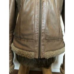Stoer biker-style jasje retro ??% leer