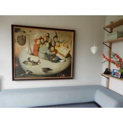 luxe replica op canvas Jeroen Bosch zangers & musici in ei