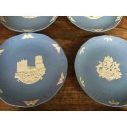 WEDGWOOD BLUE JASPERWARE CAMEO christmas plates, 1986 -1993