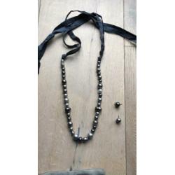 Originele parelketting & oorbellen van Robert Wan Tahiti