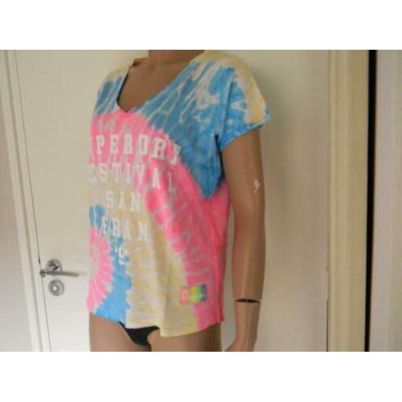 SUPERDRY fleurig shirt MAAT S ALS NIEUW