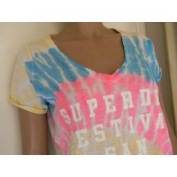 SUPERDRY fleurig shirt MAAT S ALS NIEUW