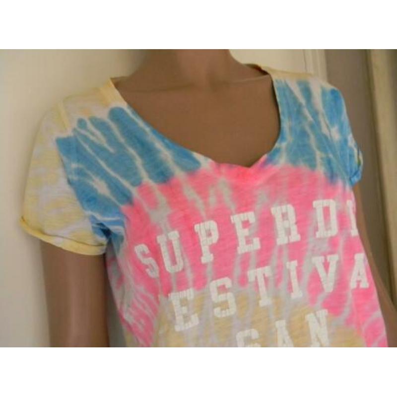 SUPERDRY fleurig shirt MAAT S ALS NIEUW