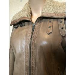 Stoer biker-style jasje retro ??% leer