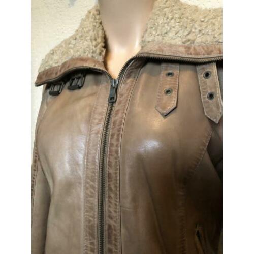 Stoer biker-style jasje retro ??% leer