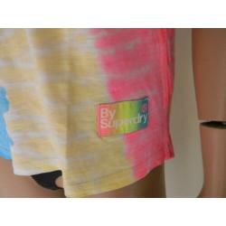 SUPERDRY fleurig shirt MAAT S ALS NIEUW