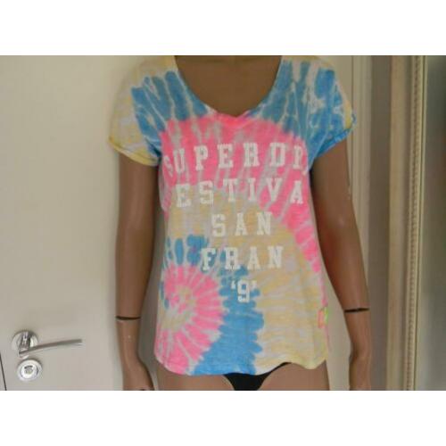 SUPERDRY fleurig shirt MAAT S ALS NIEUW