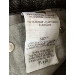 LEVI's jeans flared 597 grijs mt 31-32.