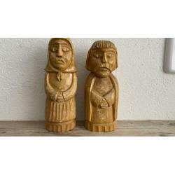 koppel man & vrouw vintage van hout