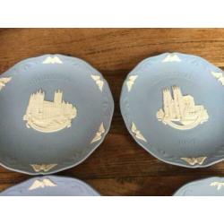 WEDGWOOD BLUE JASPERWARE CAMEO christmas plates, 1986 -1993