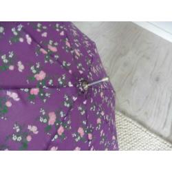 Zebra paraplu dames paars bloemetjes retro gebloemd