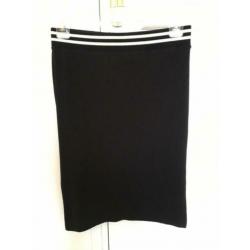 Tramontana leuke rok tricot band gestreept elastiek zwart M