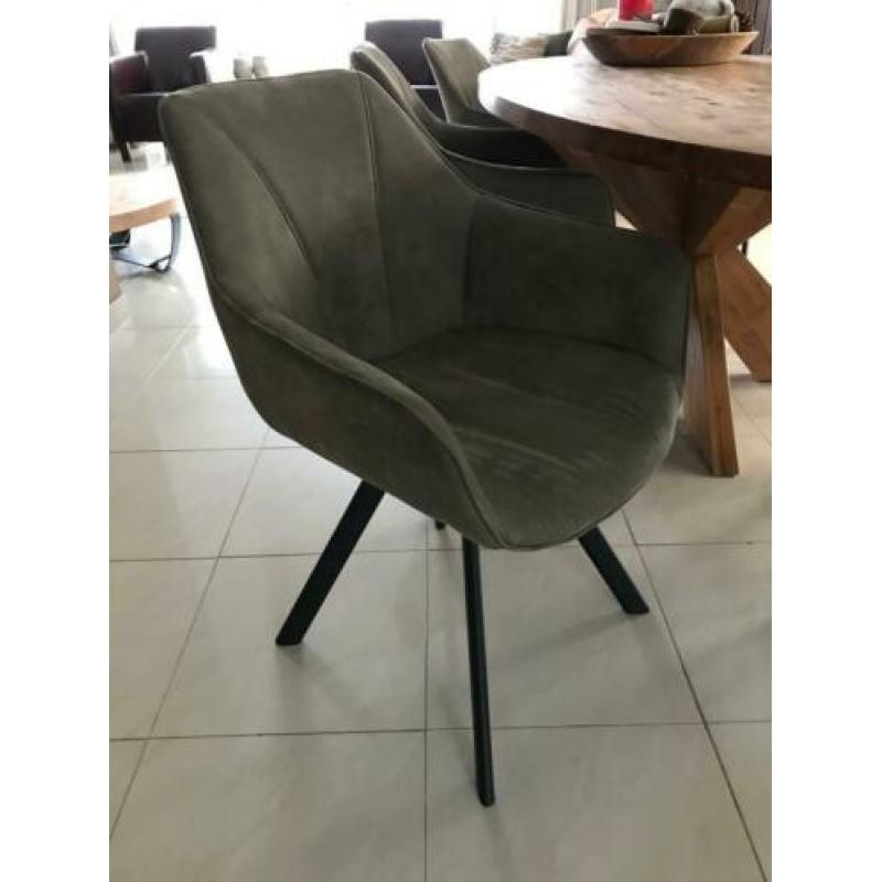eetkamerstoelen Olijfgroen