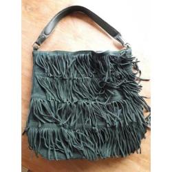 bijenkorf LEREN TAS SUEDE MANG0 leer fringles boho ibiza