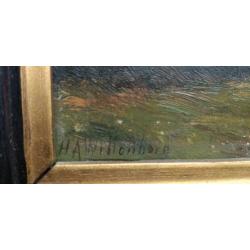 H.A. Willenborg landschap antiek oud schilderij