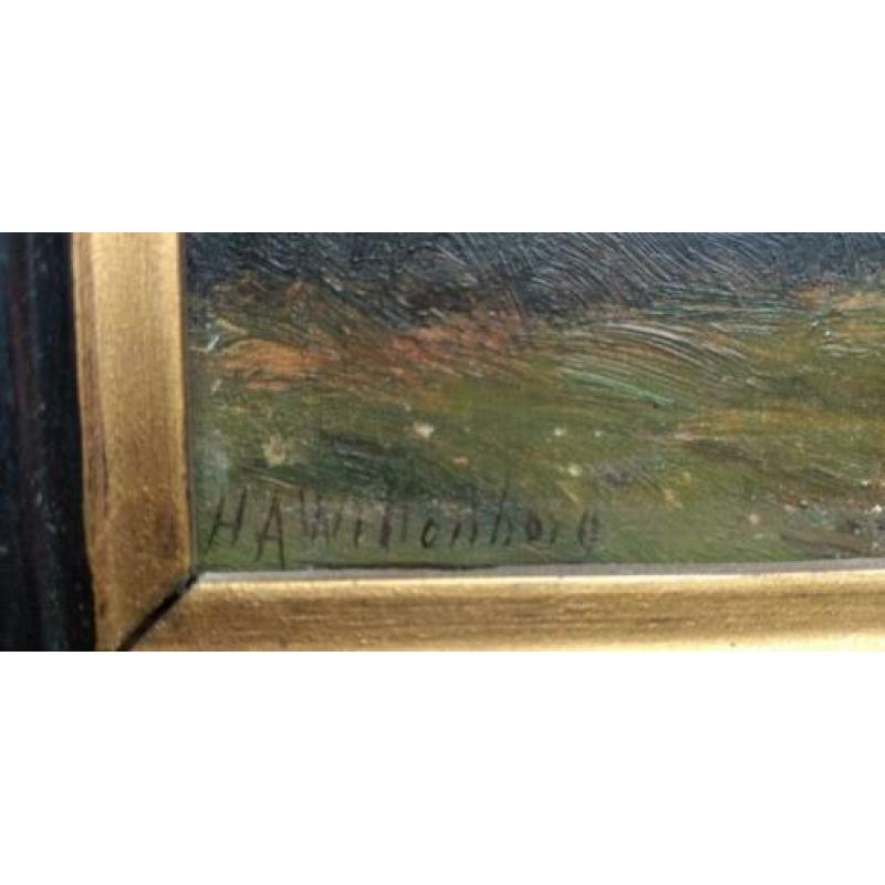 H.A. Willenborg landschap antiek oud schilderij