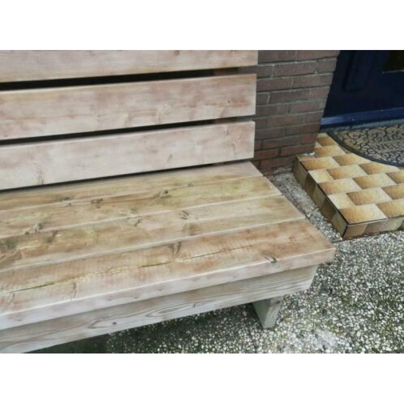 Robuust Steigerhouten Tuinbank+6 kussens!