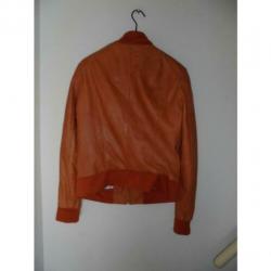 D4A Ginger zacht leren jasje warme oranje tint mooi model M