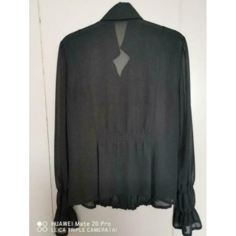 Betty Barclay mooie zwarte transparante blouse mt M NIEUW