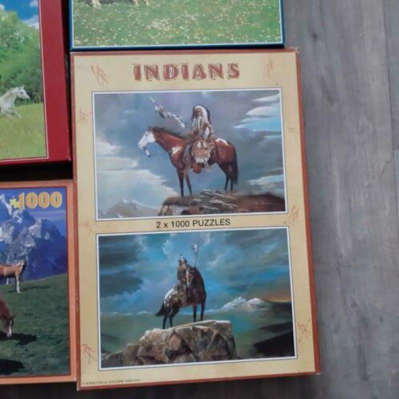 6 paarden puzzels 1000 stukjes samen voor €3,00