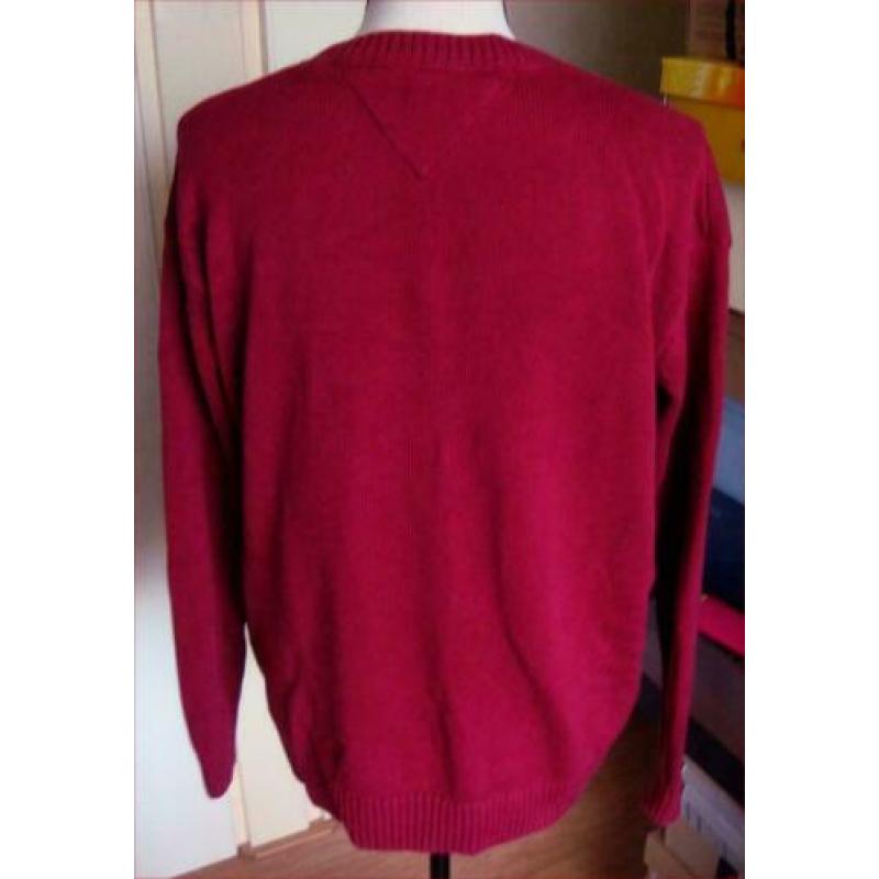 TOMMY HILFIGER bordeaux-rode trui maat L (40/42)
